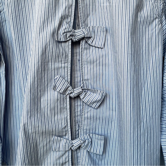 NWT Free People Tie It In A Bow Oversized Striped Button Down Shirt XS - Picture 12 of 13